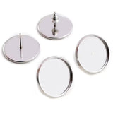 Silver Plated 20mm Cabochon Earring Settings with Bullet Backs
