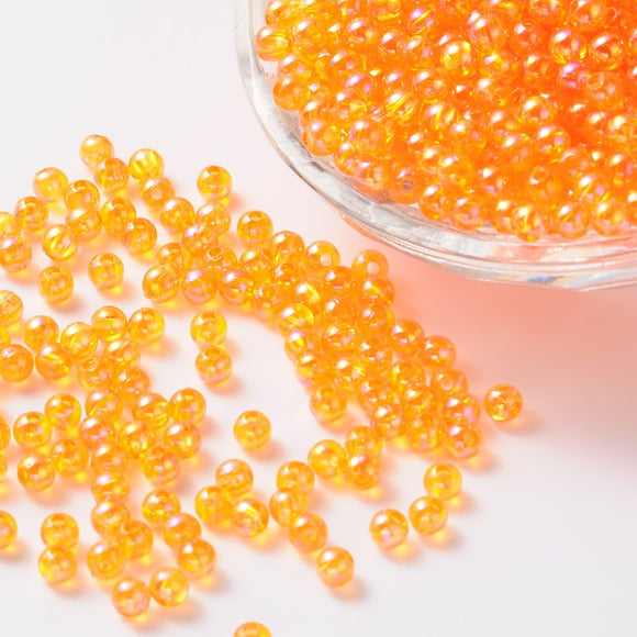 Acrylic Orange Bubble Beads - 8mm