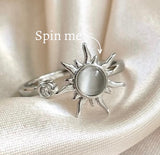 Silver Sun Spinning Ring