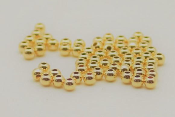 18k Gold Plated 2mm Ball Beads