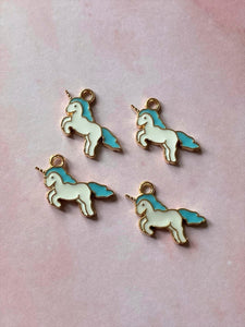 Gold Unicorn Enamel Charms