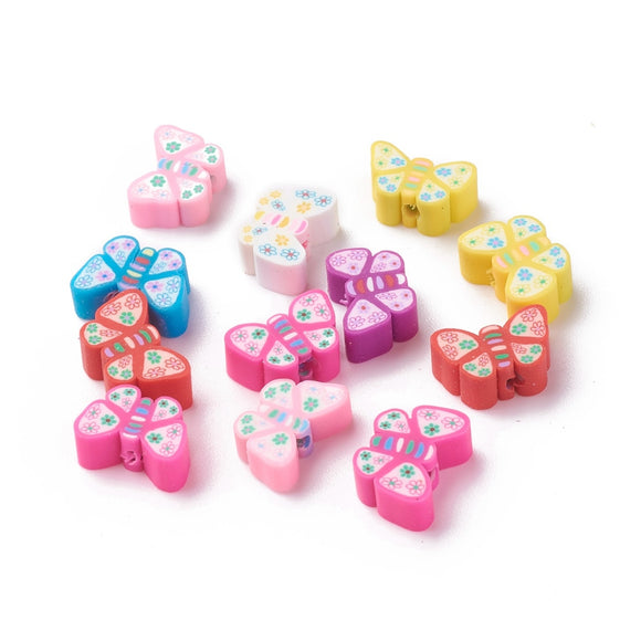 Colourful Butterfly Polymer Clay Beads