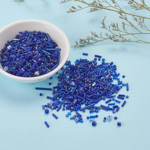 Mixed 2-4mm Blue Glass Seed Bead Packs