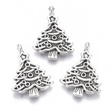 Chunky Silver Christmas Tree Charms