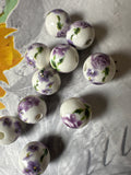 Purple Ceramic Beads, 12mm