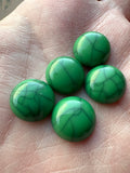 Resin Green Cabochon Flatback - Size 12mm