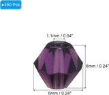 Pack of 48 x 6mm Purple Glass Faceted Bicone Beads