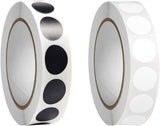 2000 Round Stickers - 2 Rolls of Black and White