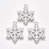 Silver Enamel Snowflake Charms