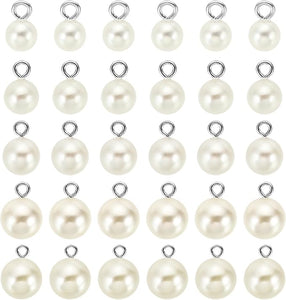 Pack of 4 Warm Ivory 14mm Faux Pearl Charms