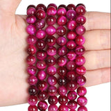 Pink Tiger Eye Gemstone Beads 8mm