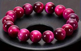 Pink Tiger’s Eye Beaded Bracelet with Velvet Pouch