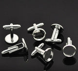 Silver Plated Cabochon Cuff links