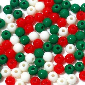 Acrylic 6mm Christmas Round Beads