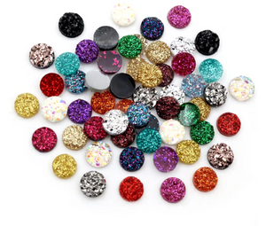 Mixed Resin Druzy 6mm Cabochons