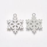 Silver Enamel Snowflake Charms