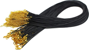 Black 18" Cord Necklaces with Gold Findings