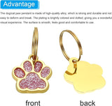 Gold Dog Cat Paw Crystal Charm with Keyring
