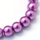 Pearlised Purple Orchid Glass Pearl Beads 6mm (pack of 50)