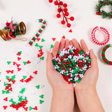 Acrylic Tri Beads 10mm Red, White and Green