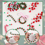 Acrylic Tri Beads 10mm Red, White and Green