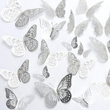 12 Silver Butterfly Decoration  Stickers