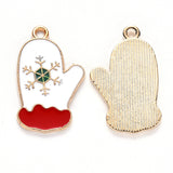 Gold Enamel Christmas Mitten Charm