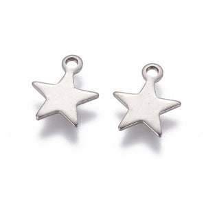 Stainless Steel Star Charms