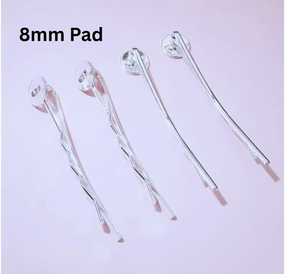 Hairclips with Cabochon 8mm Setting