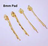 Hairclips with Cabochon 8mm Setting