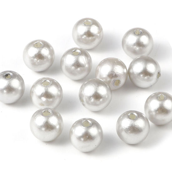 6mm Acrylic Silver Round Beads