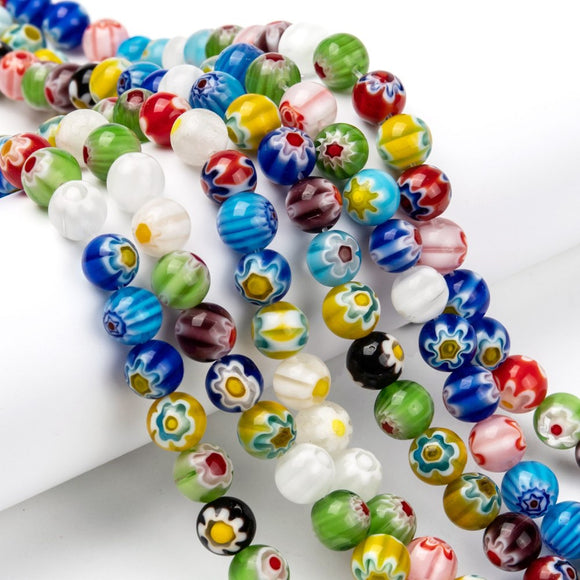 Handmade Millefiori Glass Beads 8mm