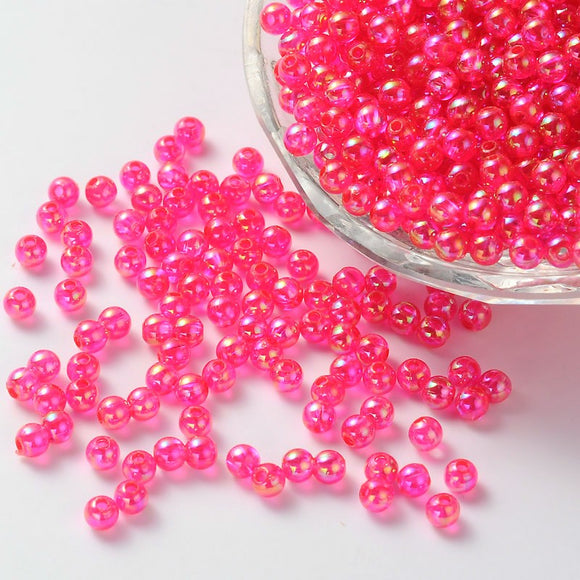 Acrylic Pink  Bubble Beads - 8mm