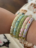 Gold Cloisonné Enamel Hinged Bangles uk jewellery