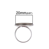 Stainless Steel 20mm Ring Setting - Anti Tarnish