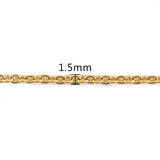 Gold 16 inch Vacuum Plating 304 Stainless Steel Link Necklace Chain