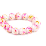 Fuchsia and Yellow 8mm Glass Beads