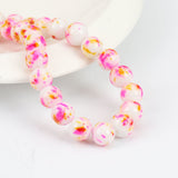 Fuchsia and Yellow 8mm Glass Beads