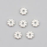 Silver Plated Daisy 6mm Spacer Beads