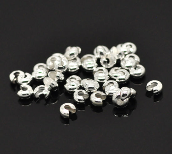 Silver or Gold Colour Crimp Bead Covers 5mm