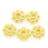 Daisy Flower 4mm Spacer Beads - Gold Plated