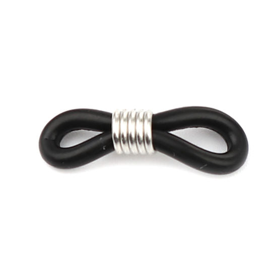 Black Silicone Infinity Connectors for Glasses Neck Straps
