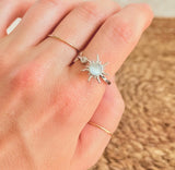 Silver Sun Spinning Ring