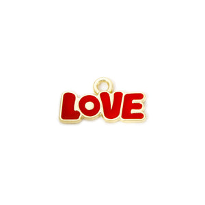 Gold LOVE Charms - Red or PInk