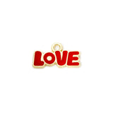 Gold LOVE Charms - Red or PInk