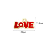 Gold LOVE Charms - Red or PInk
