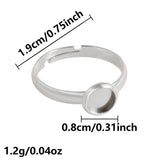 Stainless Steel Cabochon Ring 8mm