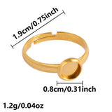 Stainless Steel 18k Gold Plated Cabochon Ring 8mm
