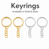 Gold or Silver Plated Keyrings