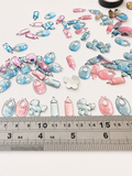Vintage Resin Baby Embellishments - Blue and Pink